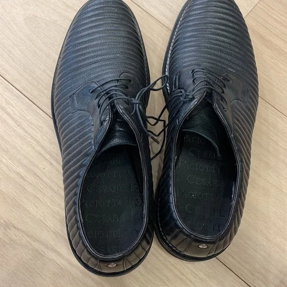 Men’s Cesare Paciotti Black Leather Lace Up Shoes - Size US 10 - Picture 7 of 10